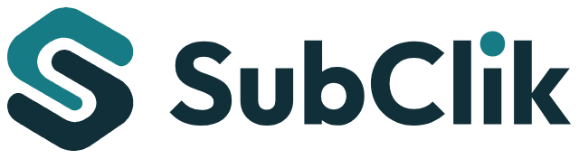SubClik logo, horizontal, for light backgrounds